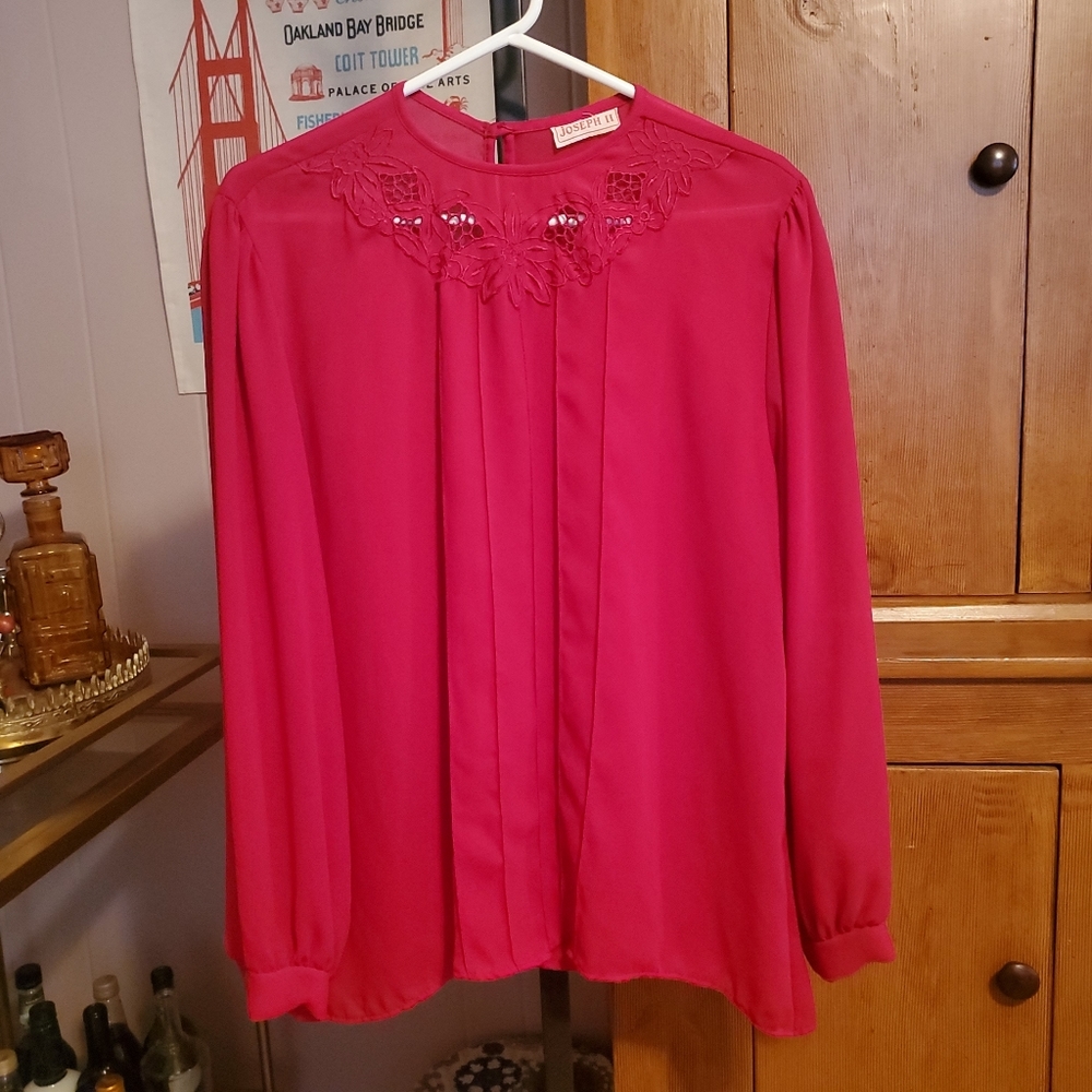 Joseph II Red Blouse Vintage